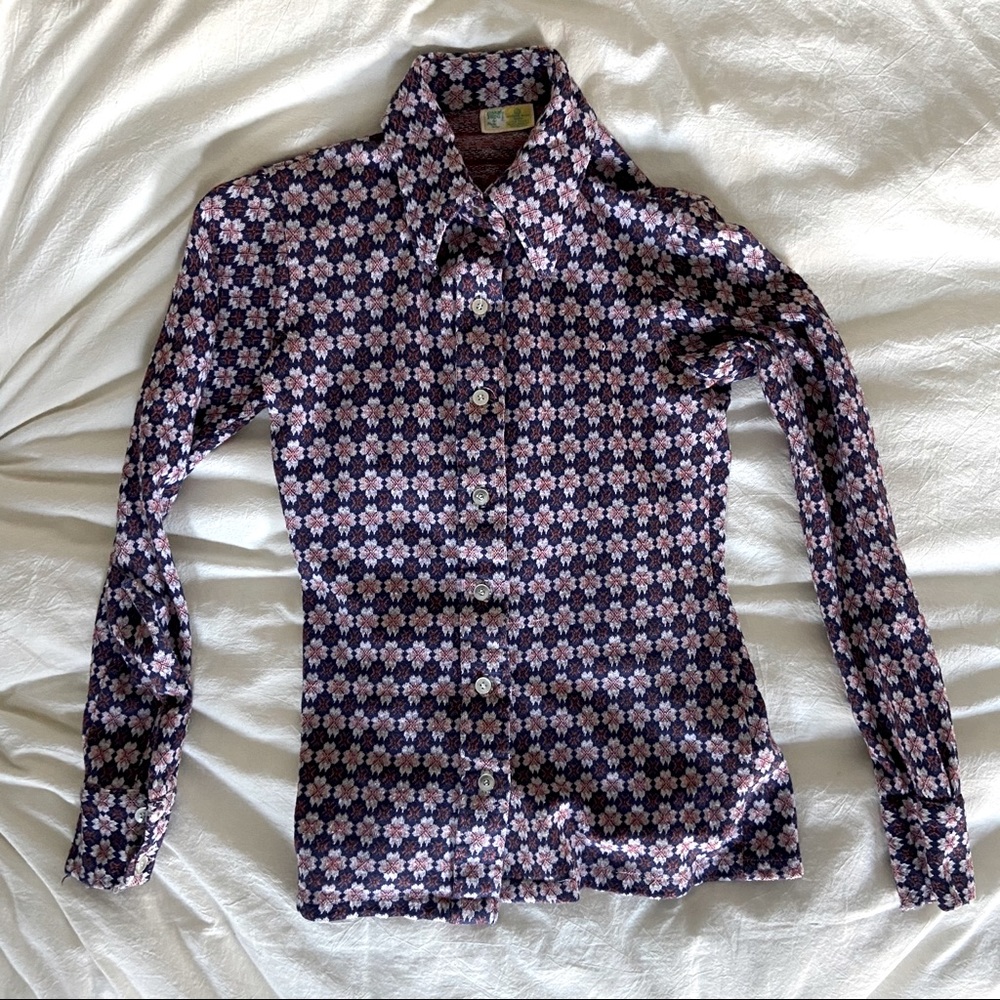 Vintage 1970s Lemon Frog Blouse